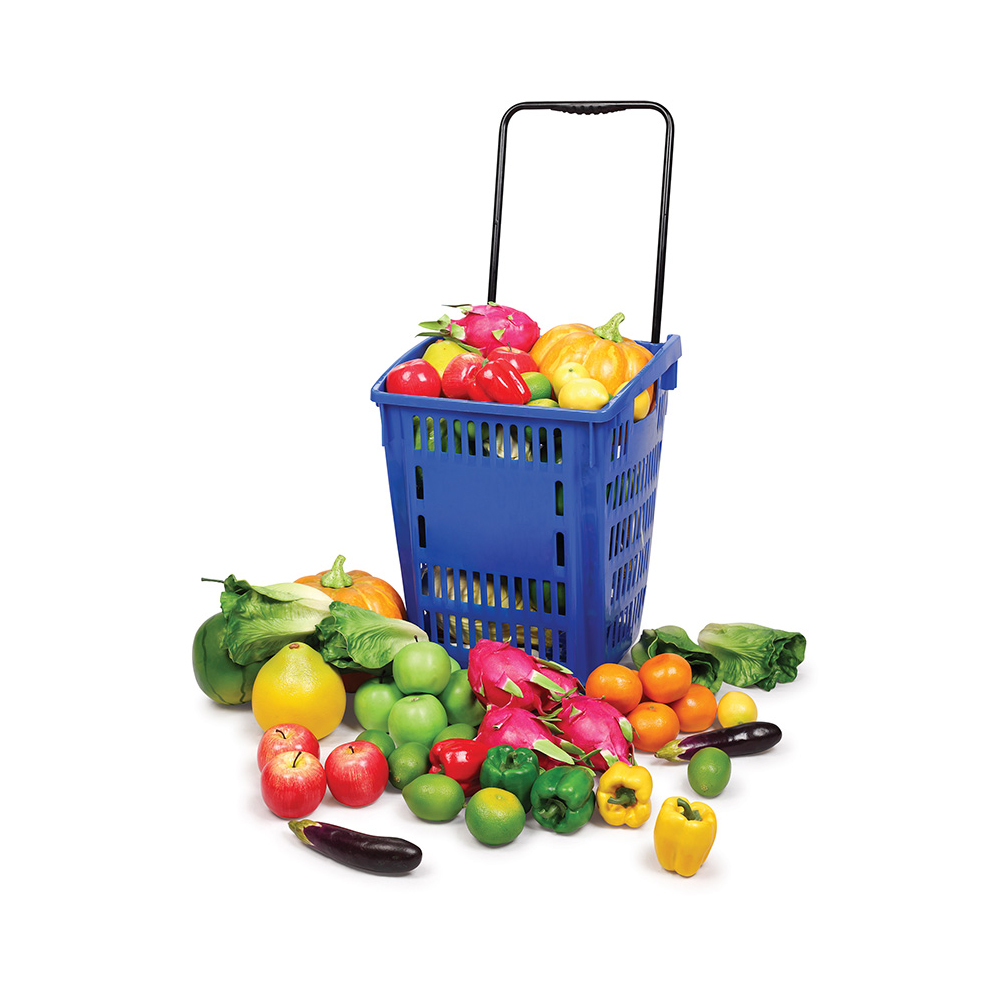 JS-SBT2 ​​Lebensmittel-Plastikgriff Einkaufskorb für Supermarkt 
