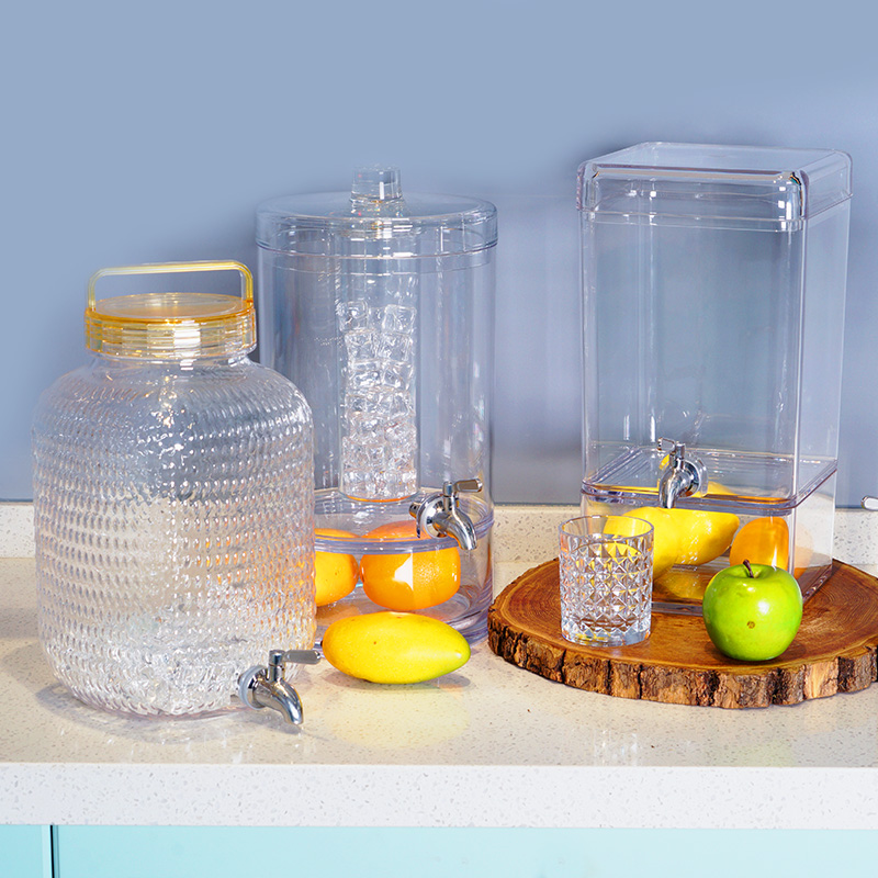 SW600 transparente Getränkespender Flüssigsaft Dsipenser mit Wasserhahn